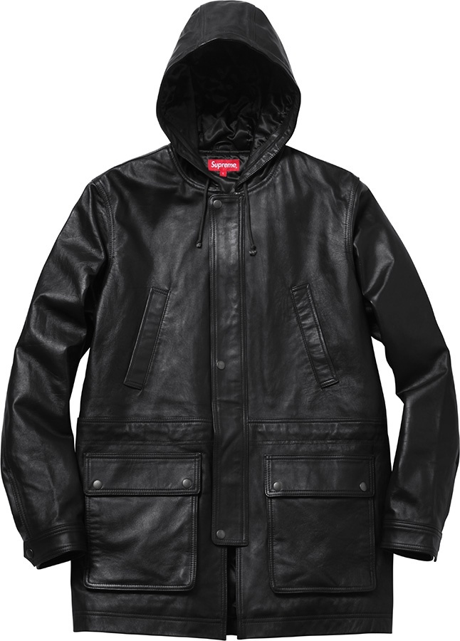 Hooded Leather Parka view 7